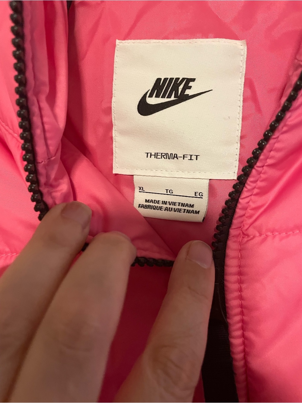 Nike Hot Pink Therma-FIT Quilted Jacket with Hood - Picture 2 of 4